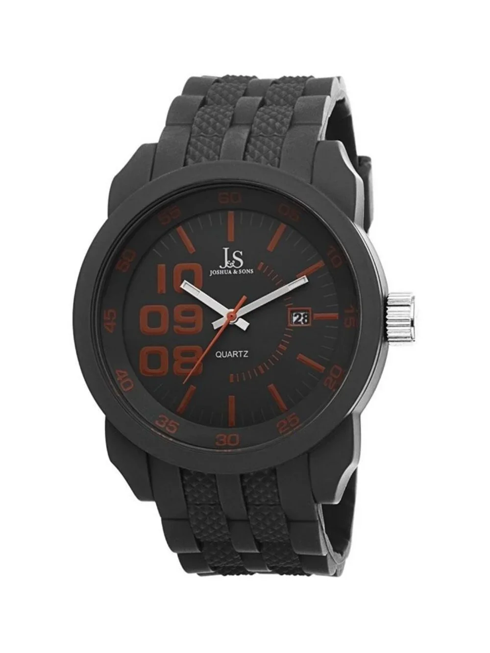 NWT Joshua And Sons Joshua & Sons Grey Dial Grey Silicone Men's Watch
